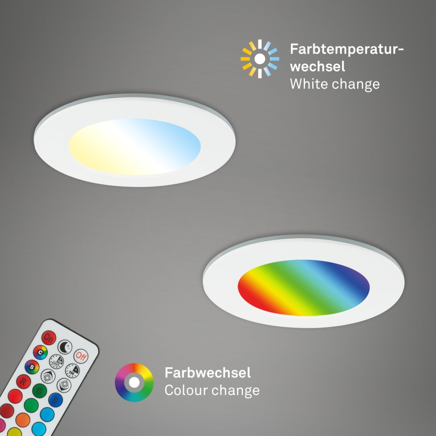 Briloner - KIT 3x RGBW Infälld dimbar LED badrumsbelysning LED/4,8W/230V 3000-6500K IP65 + fjärrkontroll