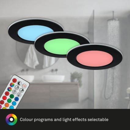 Briloner - KIT 3x LED RGBW Ljusreglerad hängande badrumslampa LED/4,8W/230V 3000-6500K IP65 + fjärrkontroll