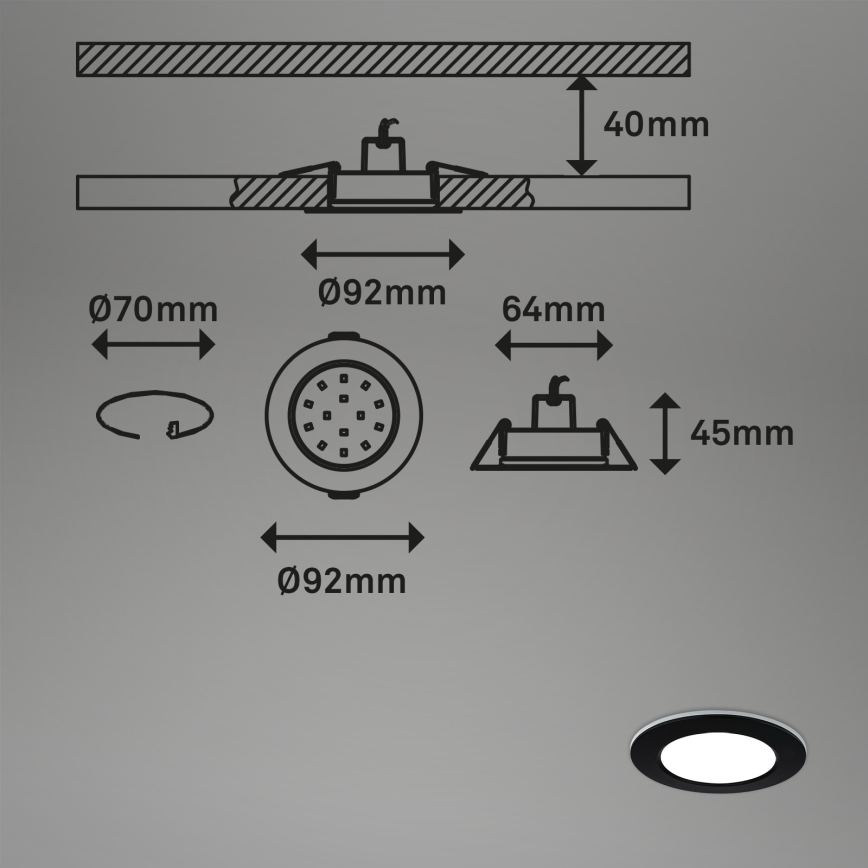 Briloner - KIT 3x LED RGBW Ljusreglerad hängande badrumslampa LED/4,8W/230V 3000-6500K IP65 + fjärrkontroll