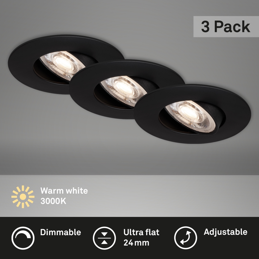 Briloner - KIT 3x LED Dimbar badrumslampa LED/4,9W/230V IP23