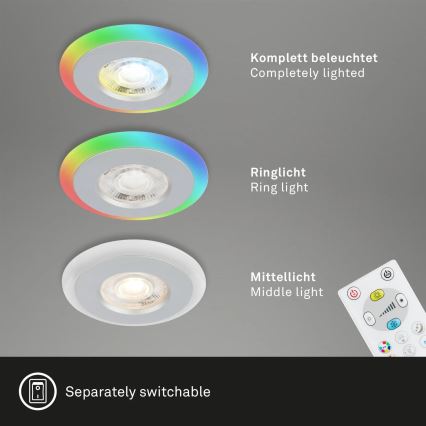 Briloner - KIT 3x LED RGBW Ljusreglerad hängande badrumslampa LED/5W/230V 3000-6500K IP44 + fjärrkontroll