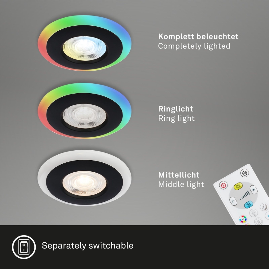 Briloner - KIT 3x LED RGBW Ljusreglerad hängande badrumslampa LED/5W/230V 3000-6500K IP44 + fjärrkontroll