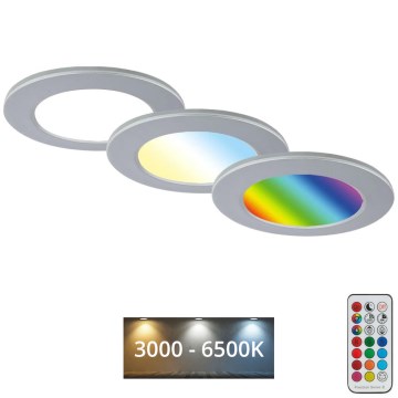Briloner - KIT 3x LED RGBW Ljusreglerad hängande badrumslampa LED/4,8W/230V 3000-6500K IP65 + fjärrkontroll