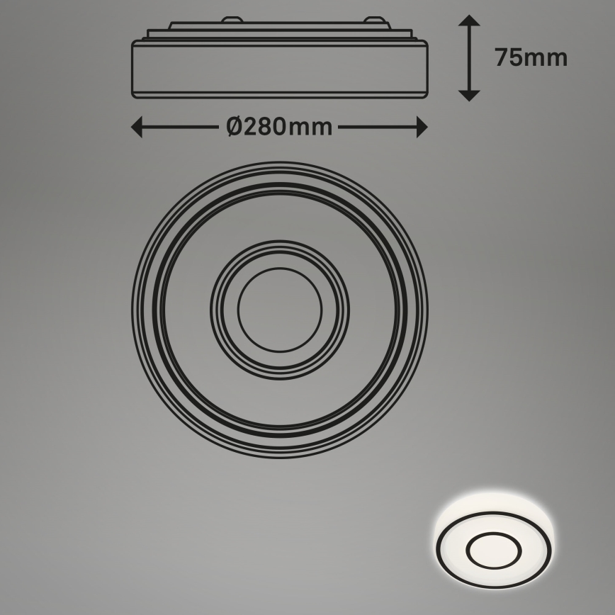 Briloner - LED taklampa SIRKEL LED/12W/230V svart