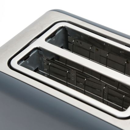 Brödrost med plats för 2 brödskivor 900W/230V rostfritt /grå
