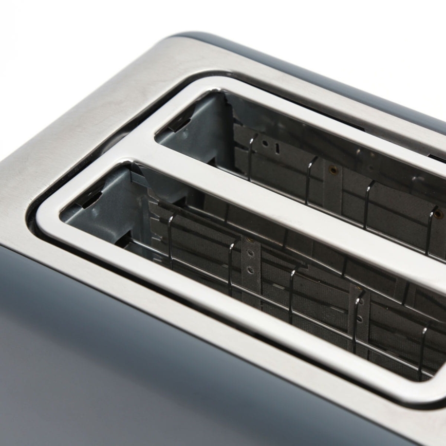 Brödrost med plats för 2 brödskivor 900W/230V rostfritt /grå