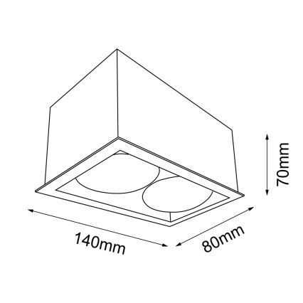 Brosline - Takspot 2xGU10/10W/230V svart
