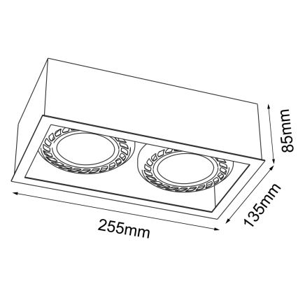 Brosline - spotarmatur 2xGU10/18W/230V vit