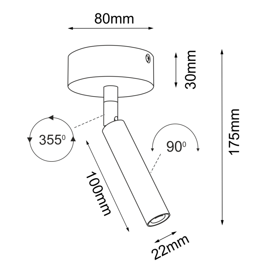 Brosline - Spotlampa 1xG9/2,5W/230V svart