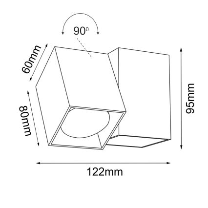 Brosline - Väggmonterad riktbar spotlight 1xGU10/10W/230V svart