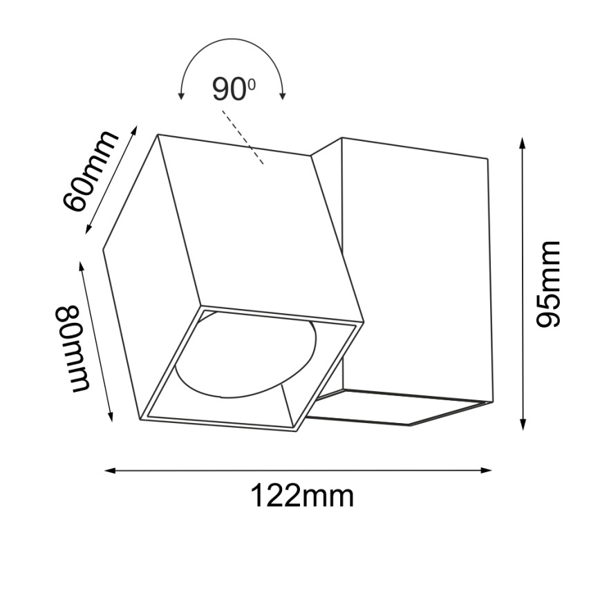 Brosline - Väggmonterad riktbar spotlight 1xGU10/10W/230V svart
