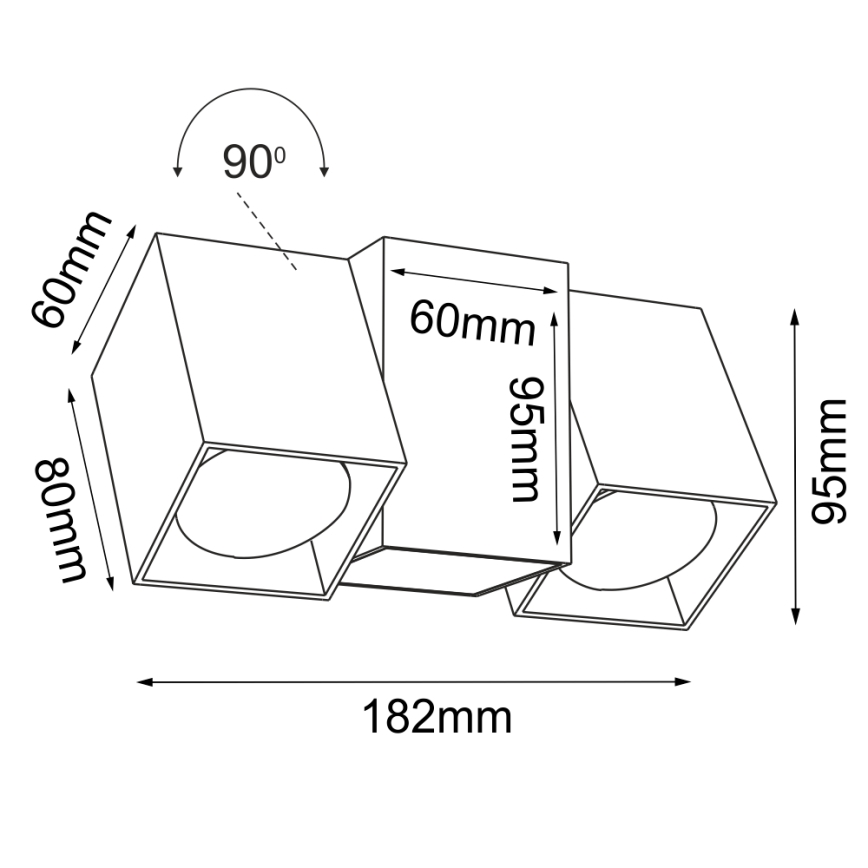 Brosline - Väggmonterad spotlight 2xGU10/10W/230V vit