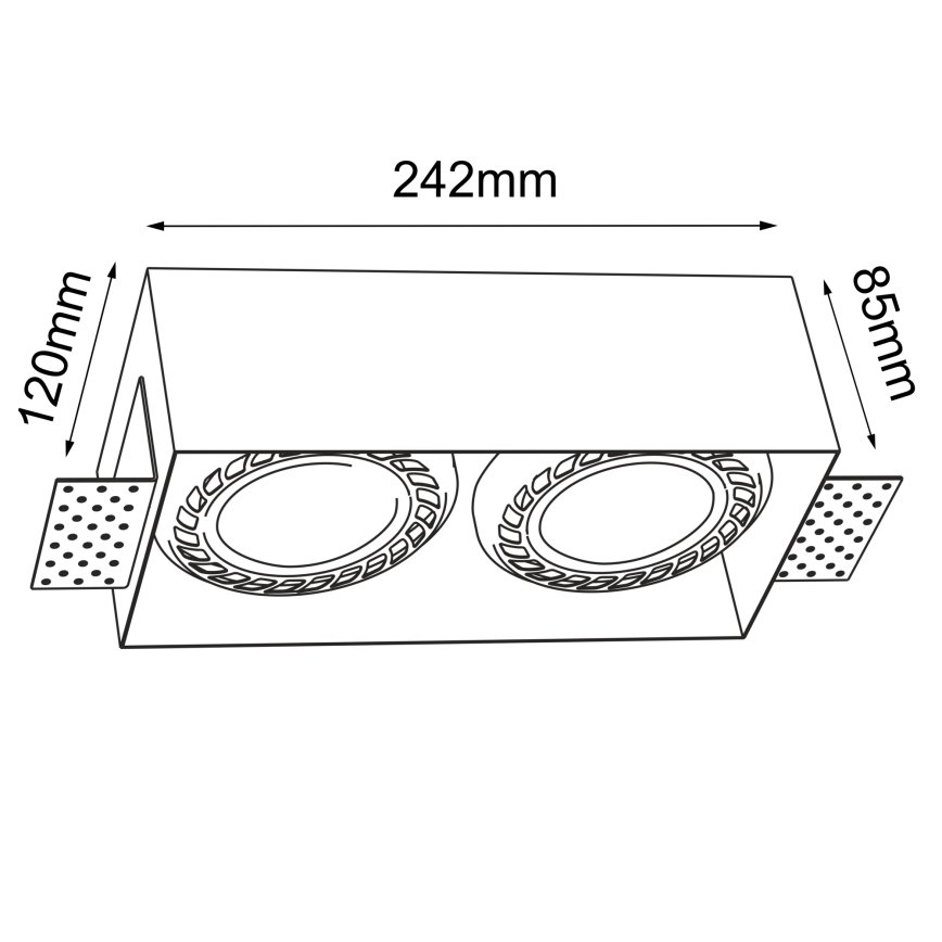 Brosline - Infälld takarmatur 2xGU10/18W/230V svart