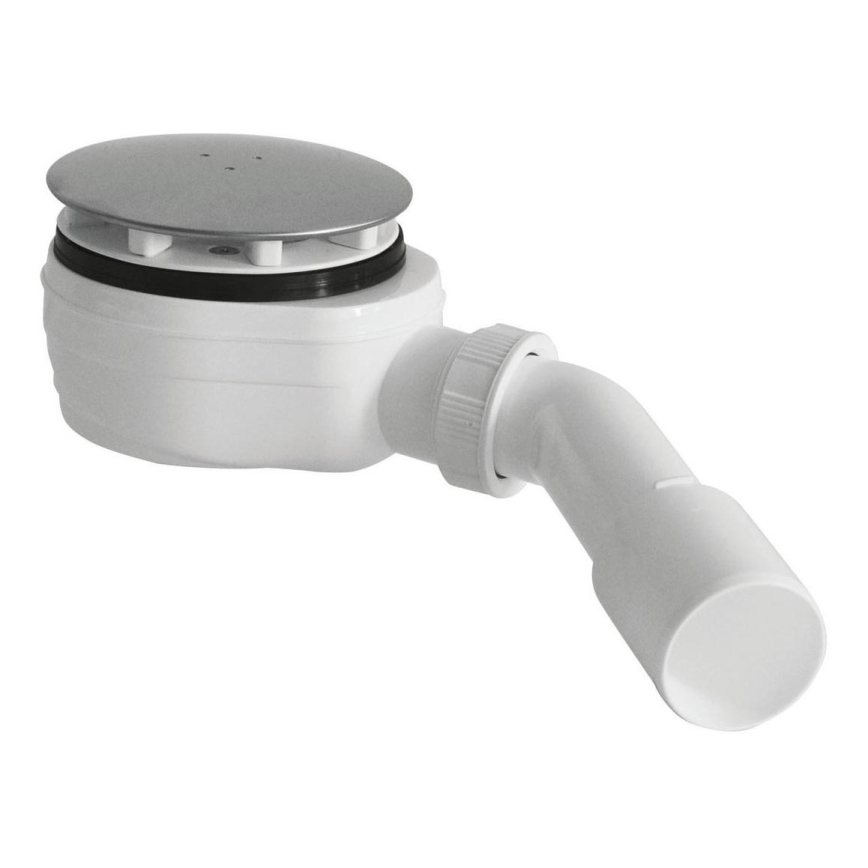 Bruckner - Duschbricka sifon låg DN40/50 vit/polerad rostfri