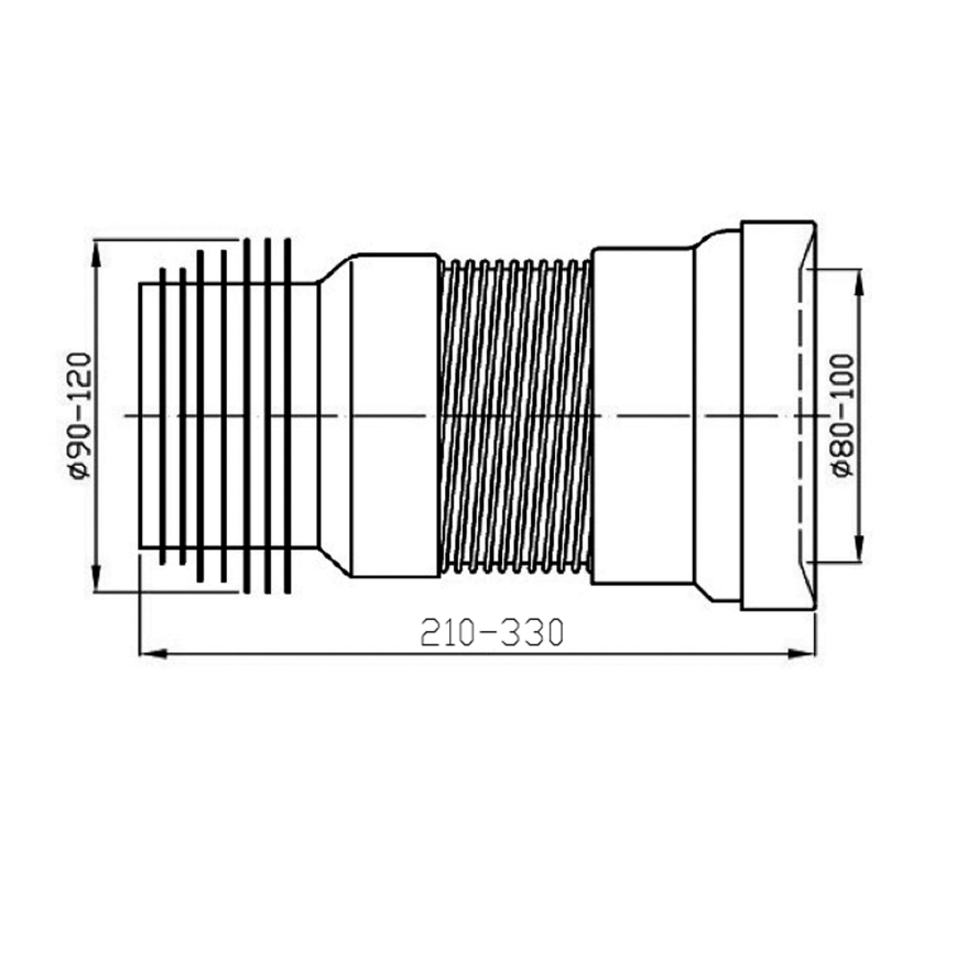 Bruckner - Flexibel toalettpannanslutning 21-33 cm vit