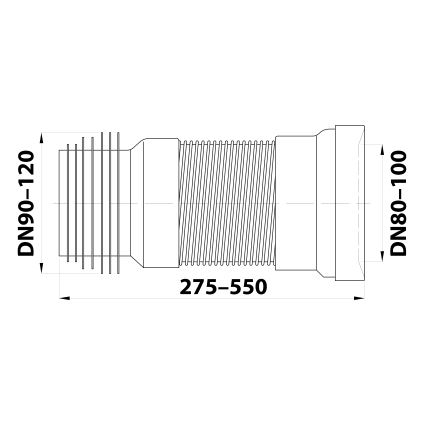 Bruckner - Flexibel toalettpannanslutning 27,5-55 cm vit