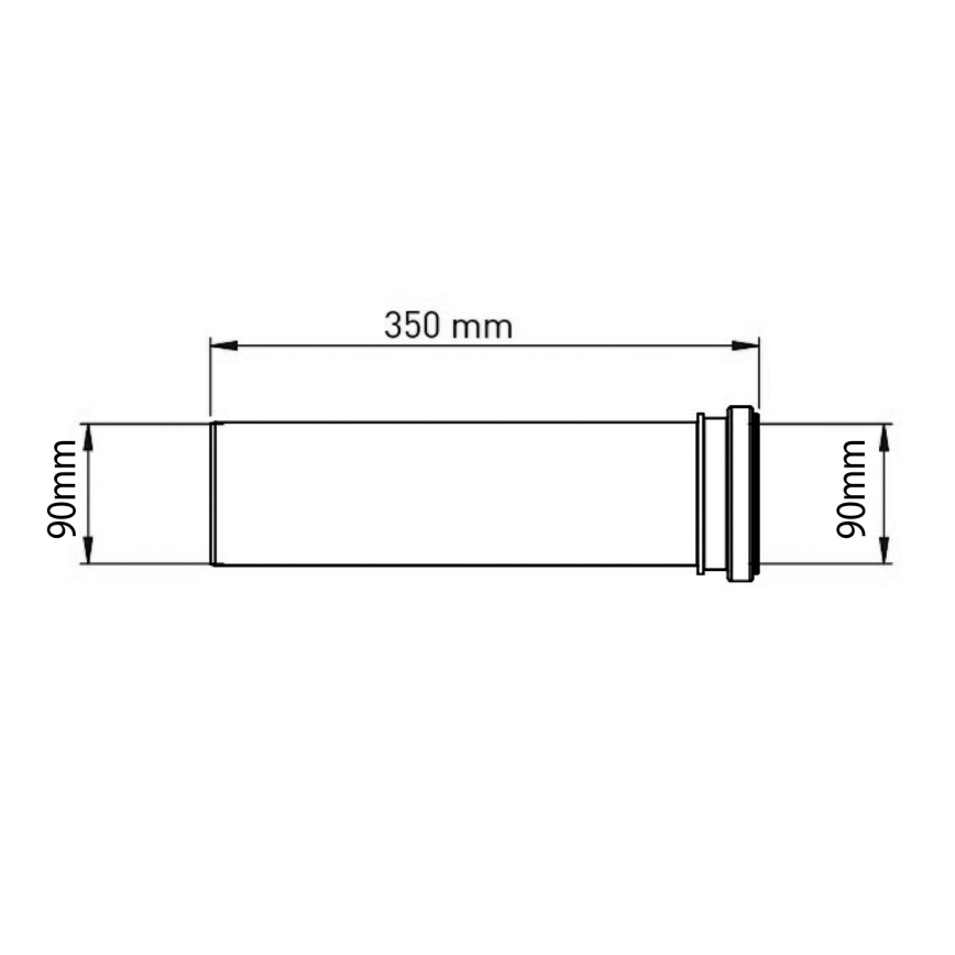 Bruckner - Förlängningstycke för väggtoalett 35 cm svart