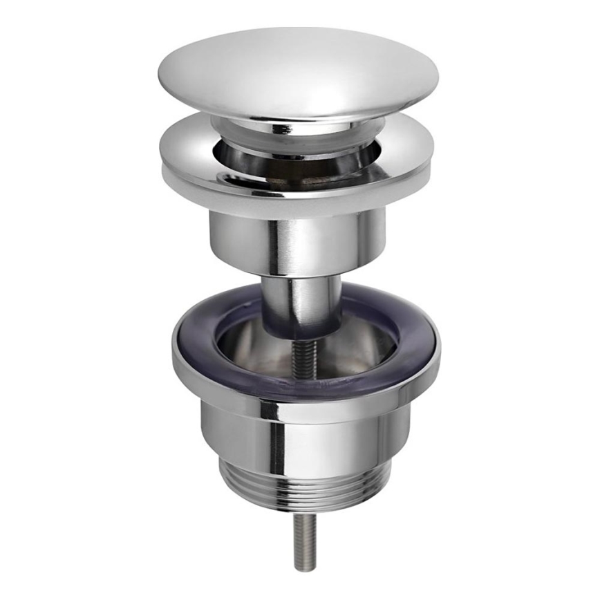 Bruckner - Tvättställsavlopp utan bräddavlopp CLICK-CLACK diameter 6,4 cm skinande krom