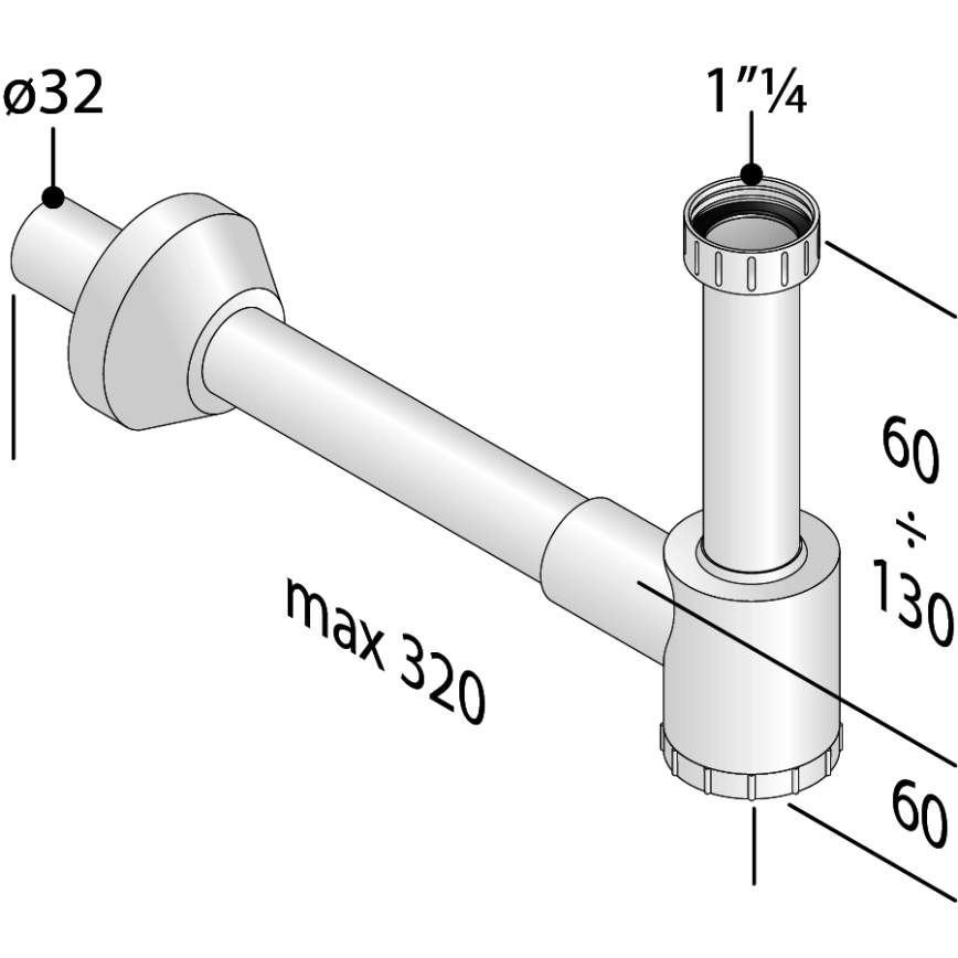 Bruckner - vaskpropp CRONO DN32 vit