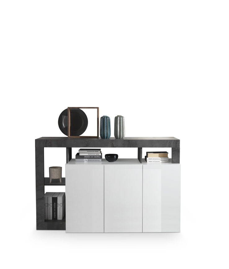 Byrå LENOR vit/antracit