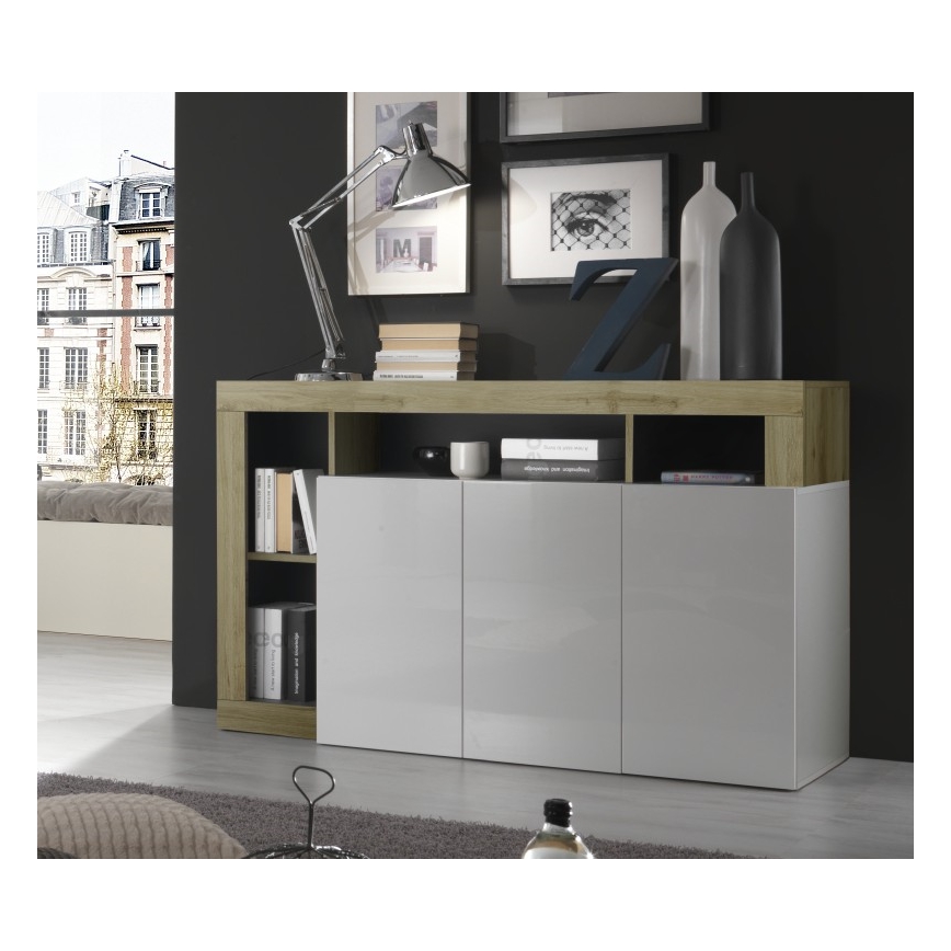 Byrå LENOR vit/brun