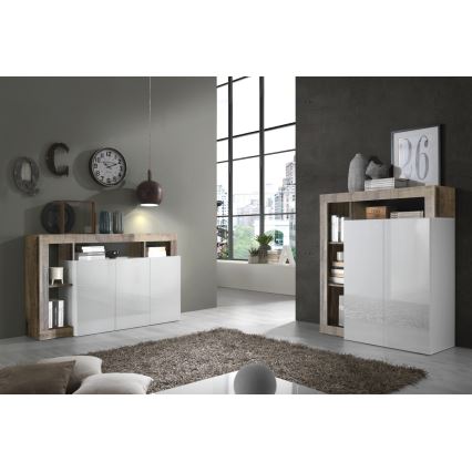 Byrå LENOR vit/brun