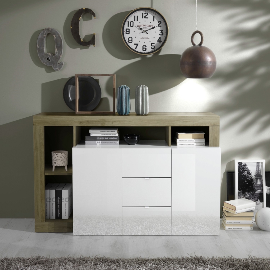 Byrå LENOR vit/brun