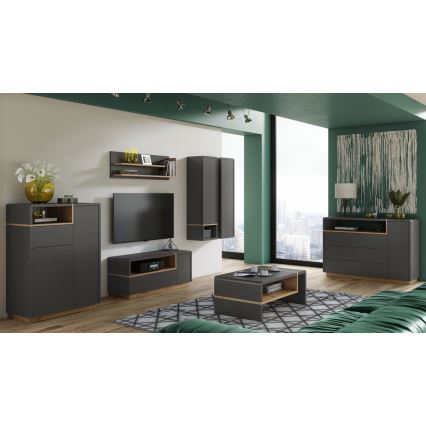 Byrå med låda FRED antracit/ek Artisan