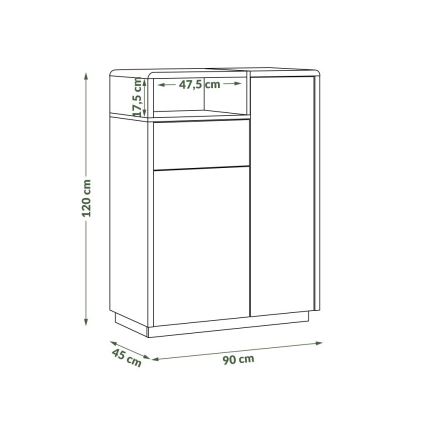 Byrå med låda FRED antracit/ek Artisan