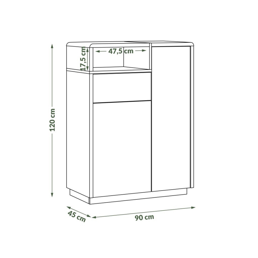 Byrå med låda FRED antracit/ek Artisan
