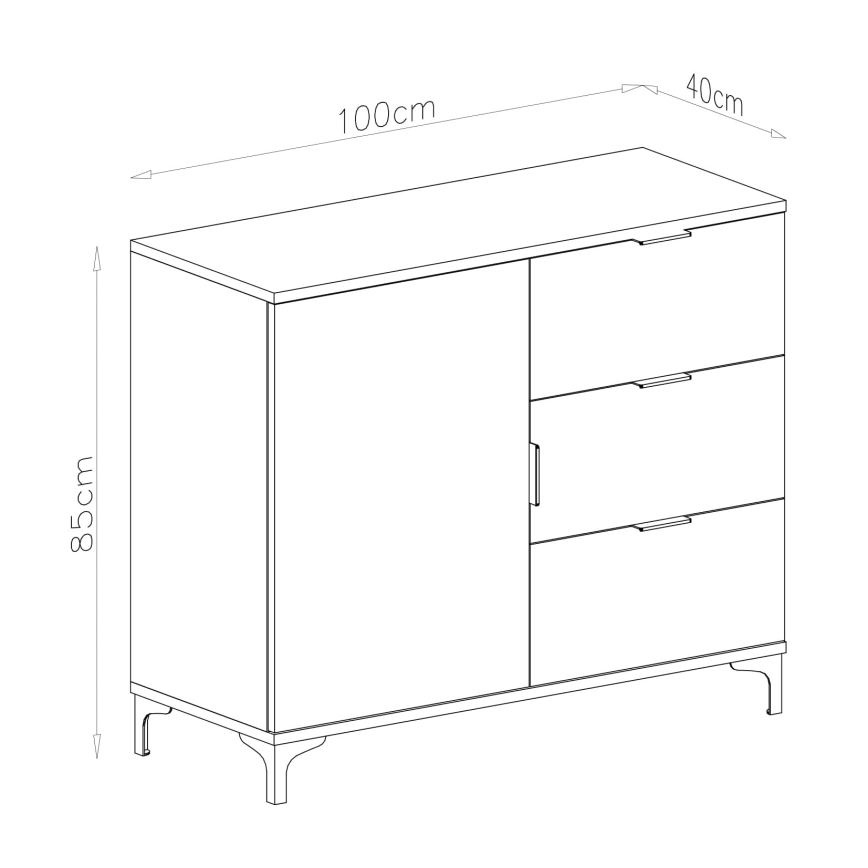 Byrå med lådor LORA ek artisan