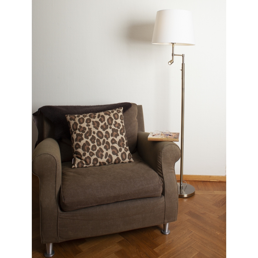 ByRydens - LED golvlampa ORLANDO 1xE27/5W/230V + LED/3W vit/brons