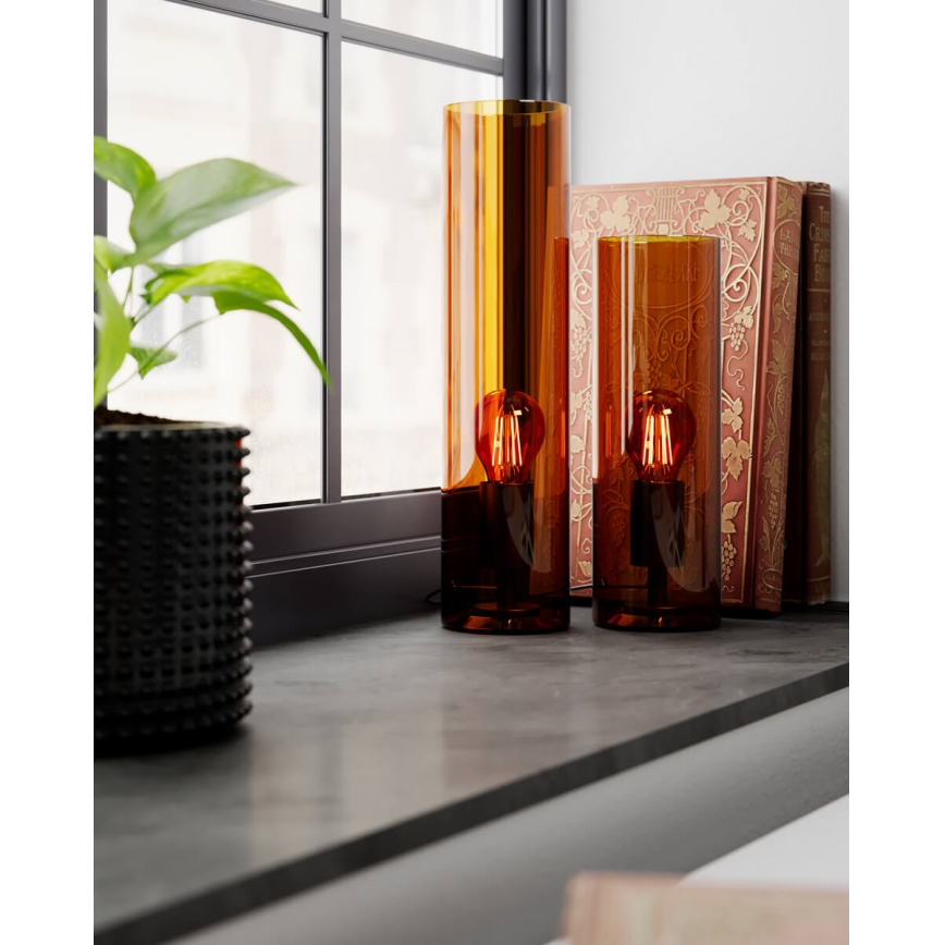 ByRydens - Bordslampa FLAKE 1xE27/5W/230V brun/rökfärgad