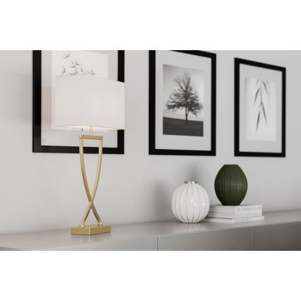 ByRydens - Bordslampa OMEGA 1xE27/5W/230V vit/guld