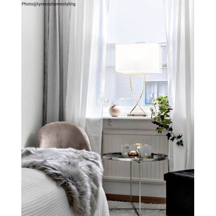 ByRydens - Bordslampa OMEGA 1xE27/5W/230V vit/mässing