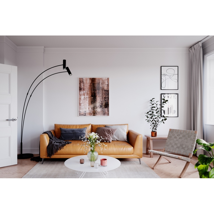 ByRydens - Golvlampa PULS 2xGU10/5W/230V svart