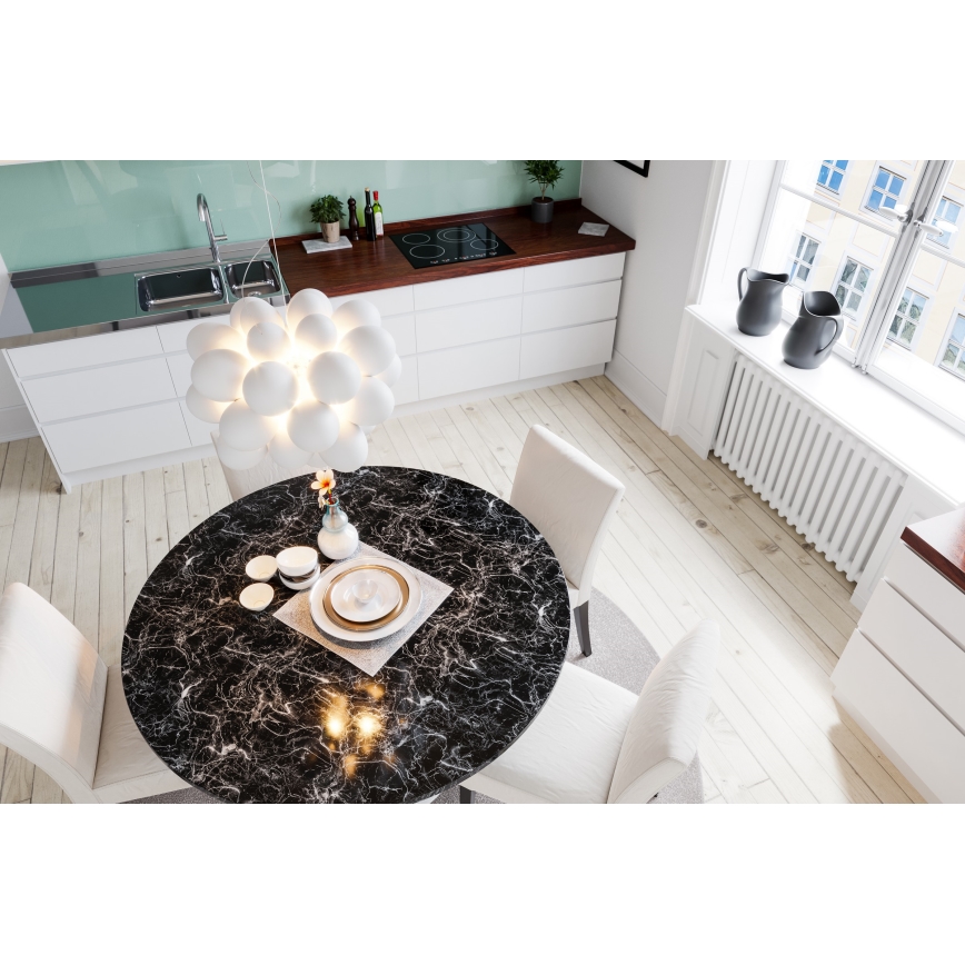 ByRydens - Ljuskrona med textilsladd GROSS 8xG9/4W/230V vit