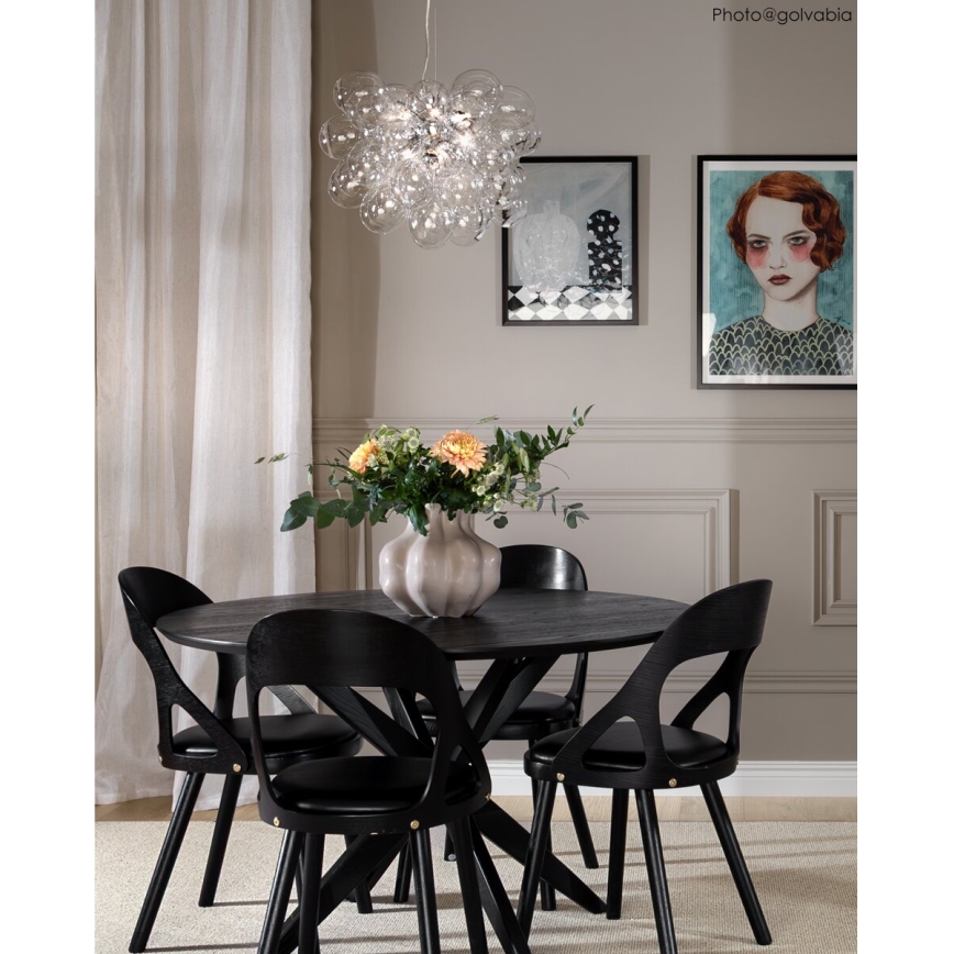 ByRydens - Ljuskrona med textilsladd GROSS 8xG9/4W/230V genomskinlig diameter 50 cm