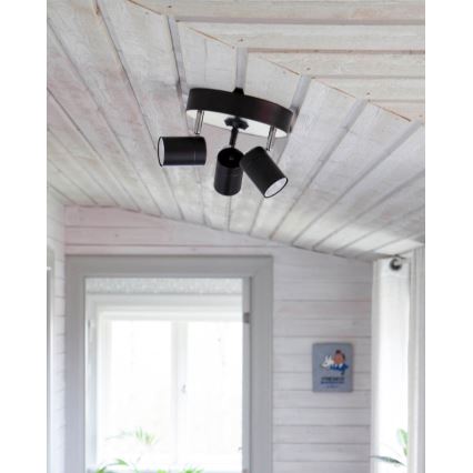 ByRydens - Spotlight CORRECT 3xGU10/7W/230V svart diameter 20 cm