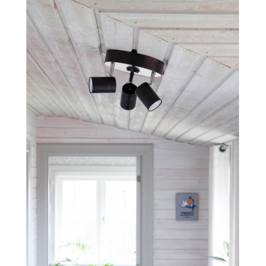 ByRydens - Spotlight CORRECT 3xGU10/7W/230V svart diameter 20 cm