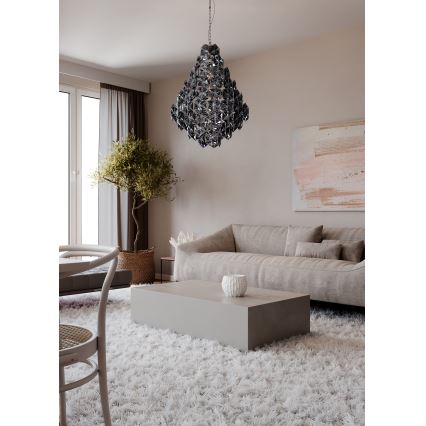 ByRydens - Ljuskrona på kedja MONARQUE GRANDE 11xE14/5W/230V svart