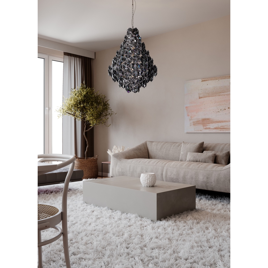 ByRydens - Ljuskrona på kedja MONARQUE GRANDE 11xE14/5W/230V svart