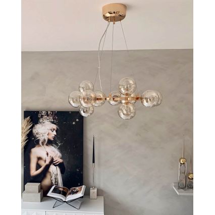 ByRydens - Ljuskrona med textilsladd SPLENDOR 15xG9/5W/230V