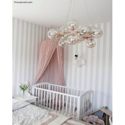 ByRydens - Ljuskrona med textilsladd SPLENDOR 15xG9/5W/230V