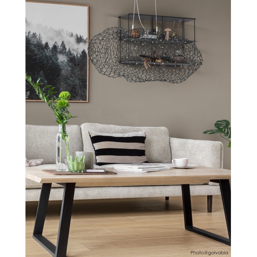 ByRydens - LED ljuskrona med textilsladd HAYDEN LED/15W/230V svart
