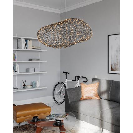 ByRydens - LED ljuskrona med textilsladd HAYDEN LED/20W/230V svart