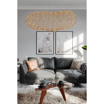 ByRydens - LED ljuskrona med textilsladd HAYDEN LED/20W/230V guld