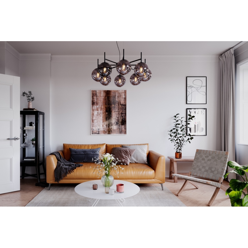 ByRydens - Ljuskrona med textilsladd BOYLE 8xE27/5W/230V