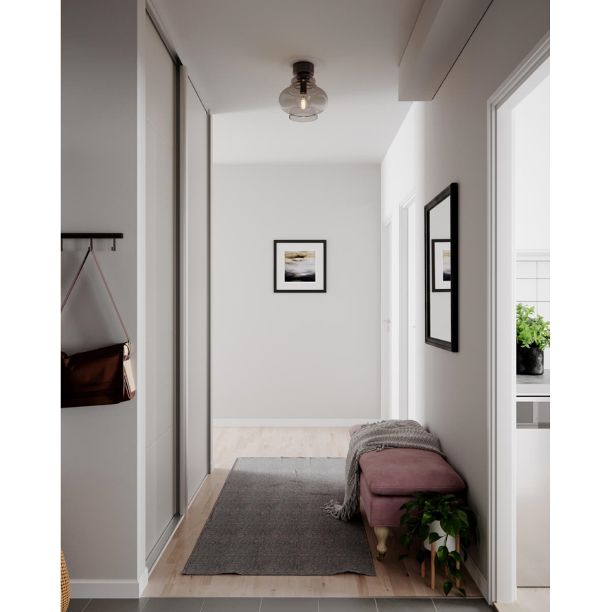 ByRydens - Taklampa DOLORES 1xE27/5W/230V Ø 30 cm grå/rökfärgad