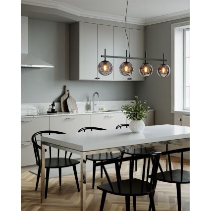 ByRydens - Pendellampa på kabel BOYLE 4xE27/8W/230V